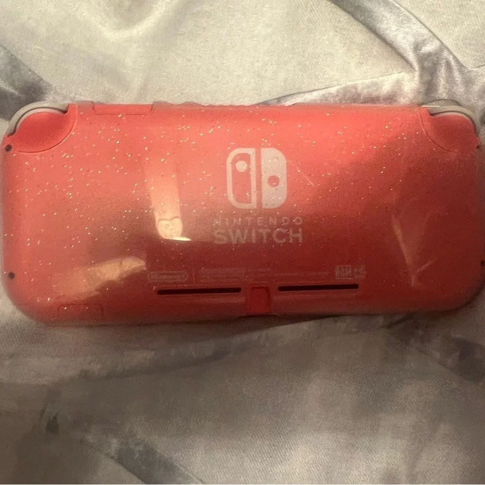 Vibrant Coral Handheld Gaming Console, 1 game, screen protector etc